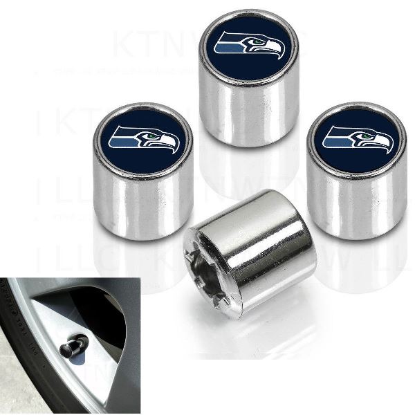 Seattle Seahawks Chrome Valve Stem Caps