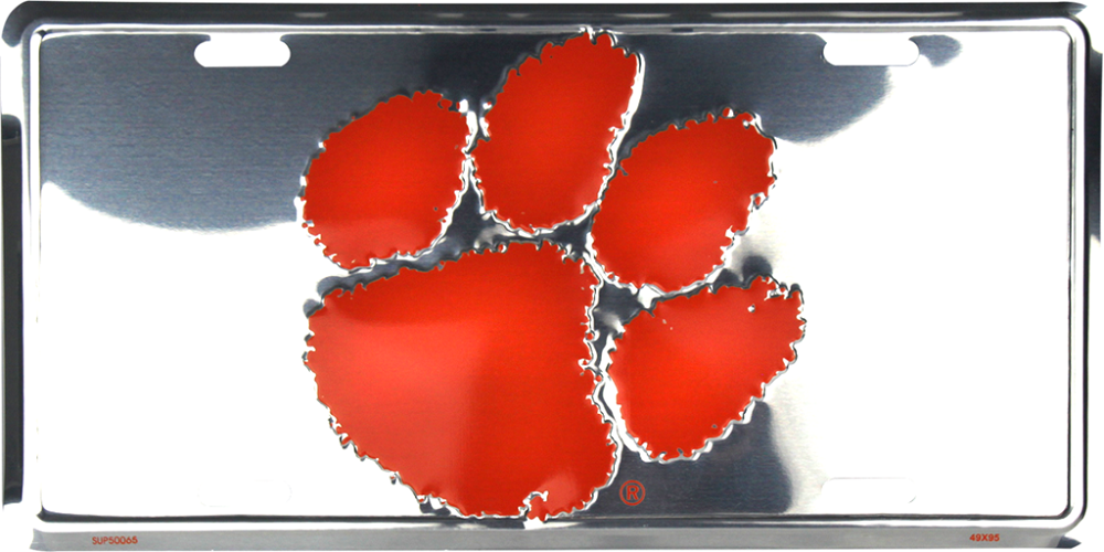 Clemson Tigers Anodized Metal License Plate