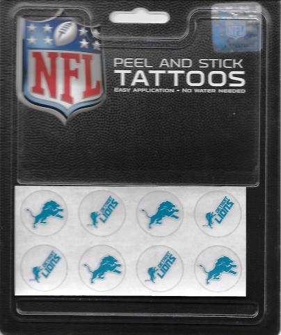 Detroit Lions 8-PC Peel and Stick Tattoo Set