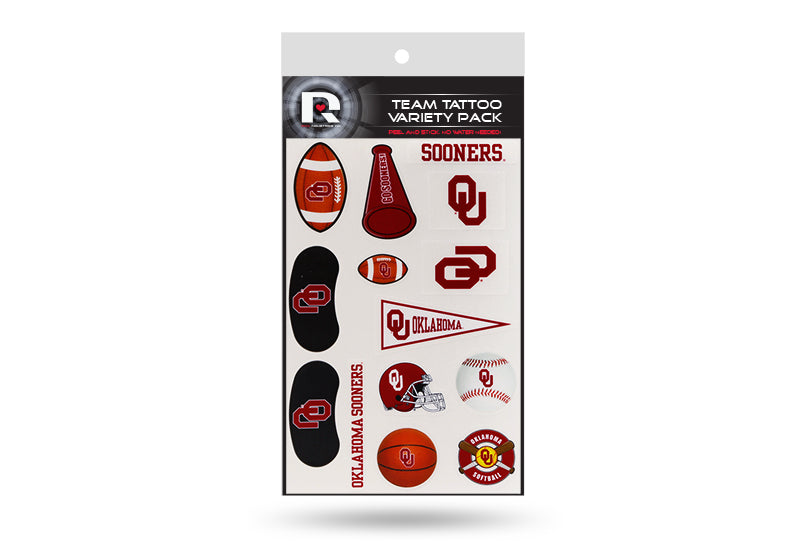 Oklahoma Sooners Variety Pack Tattoo Set