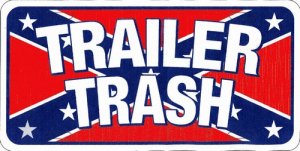 Trailer Trash on Confederate Flag Metal License Plate