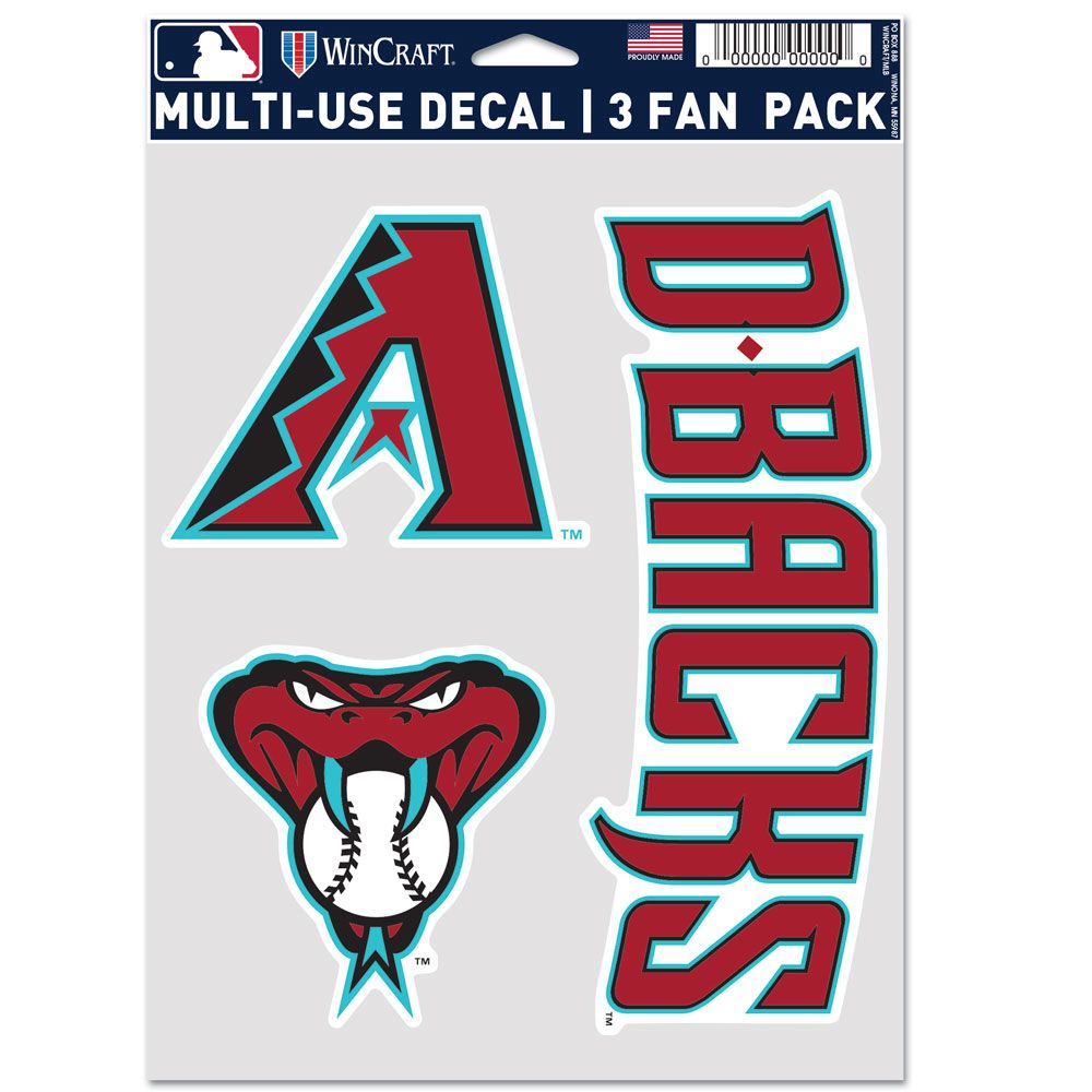 Arizona Diamondbacks 3 Fan Pack Decals – Auto License Plates Frames