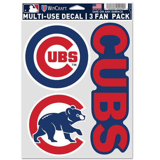 Chicago Cubs 3 Fan Pack Decals