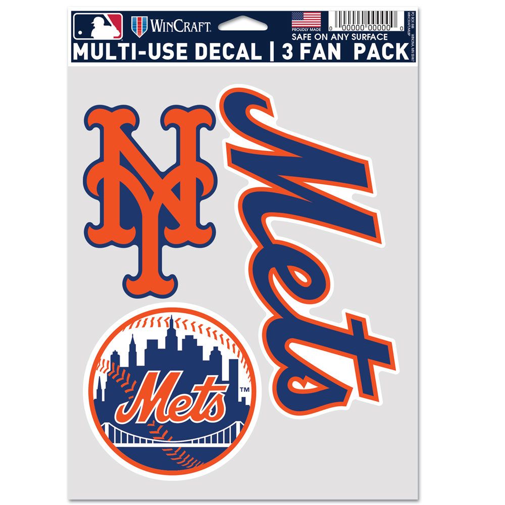 New York Mets 3 Fan Pack Decals