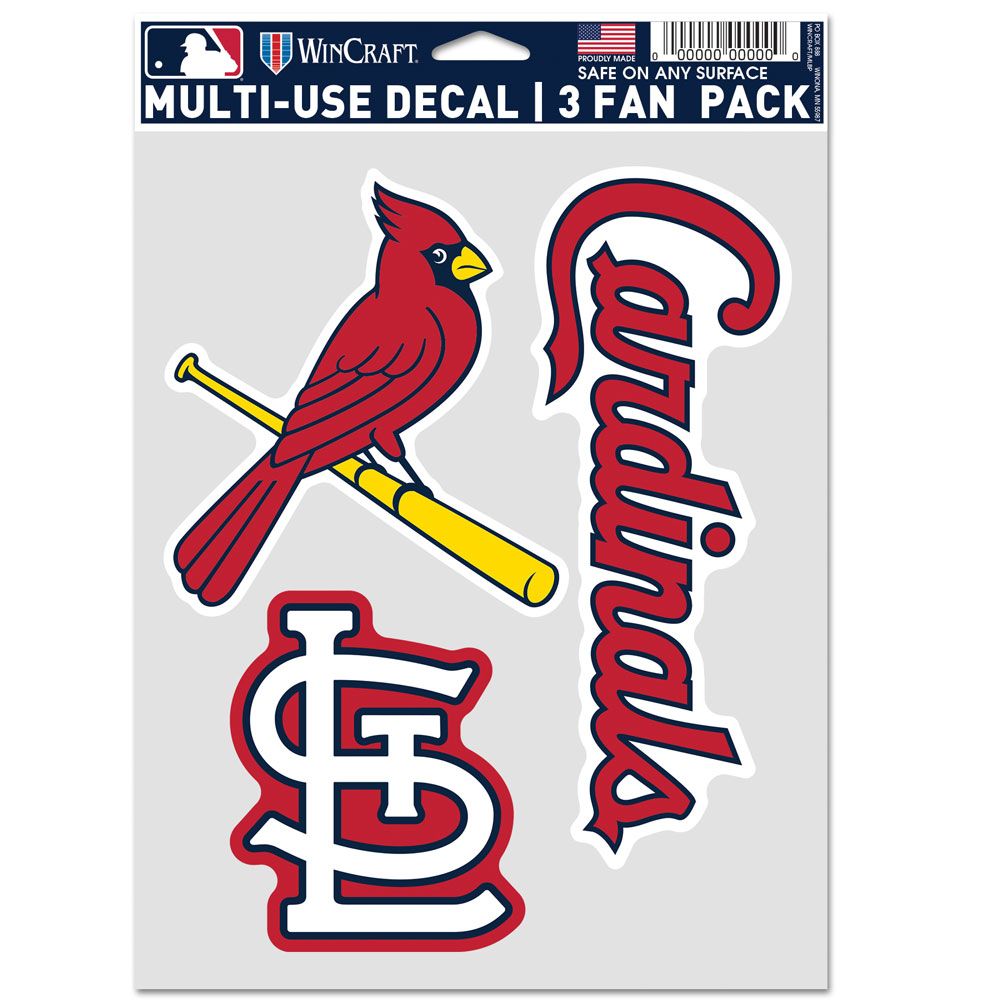 St. Louis Cardinals 3 Fan Pack Decals – Auto License Plates Frames