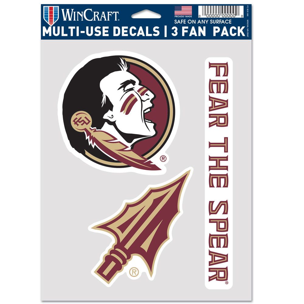 Florida State Seminoles 3 Fan Pack Decals