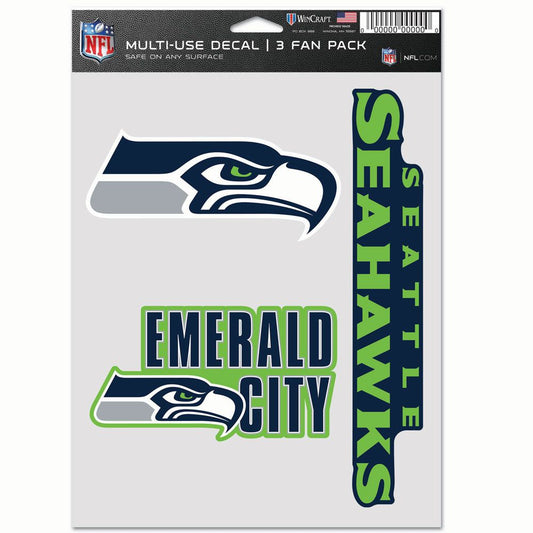 Seattle Seahawks 3 Fan Pack Decals