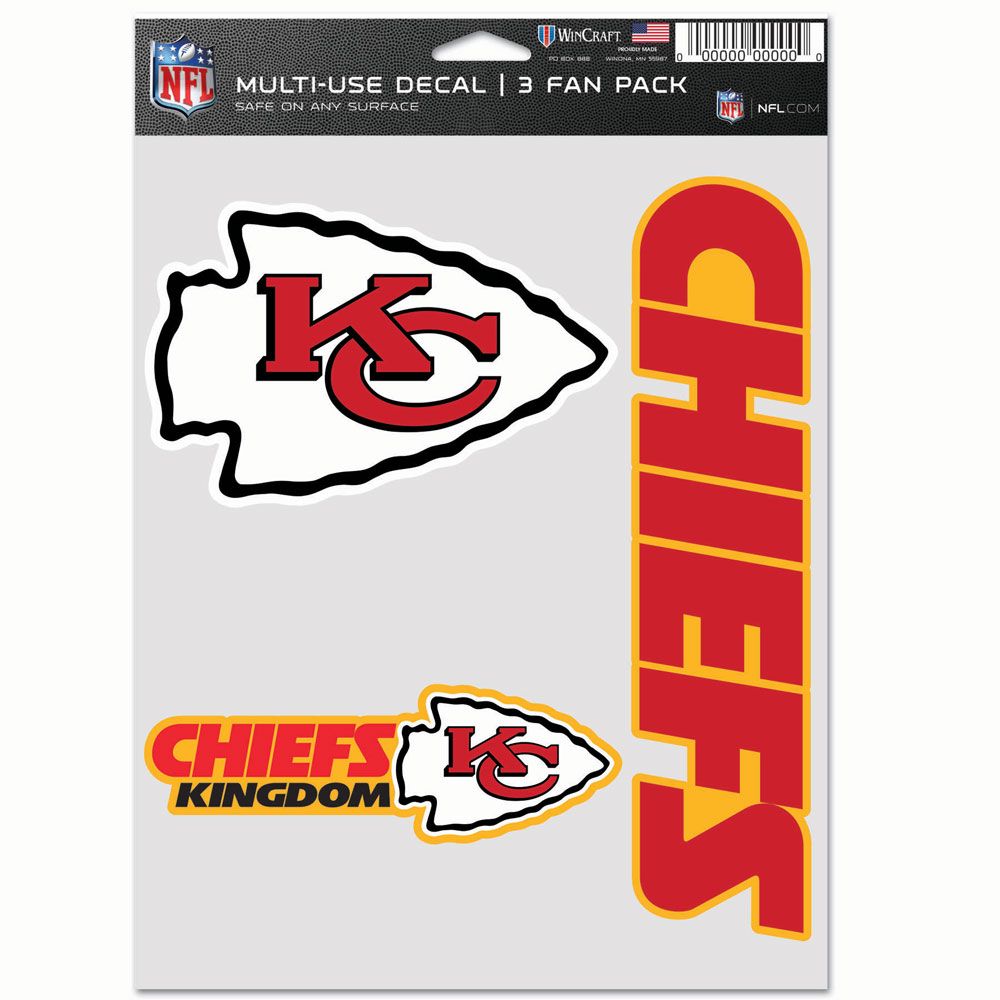 Kansas City Chiefs 3 Fan Pack Decals