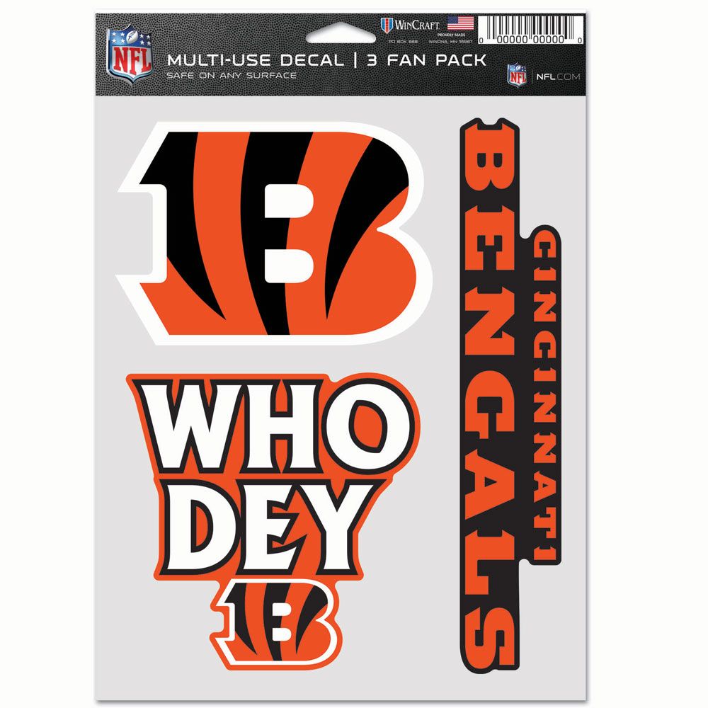 Cincinnati Bengals 3 Fan Pack Decals