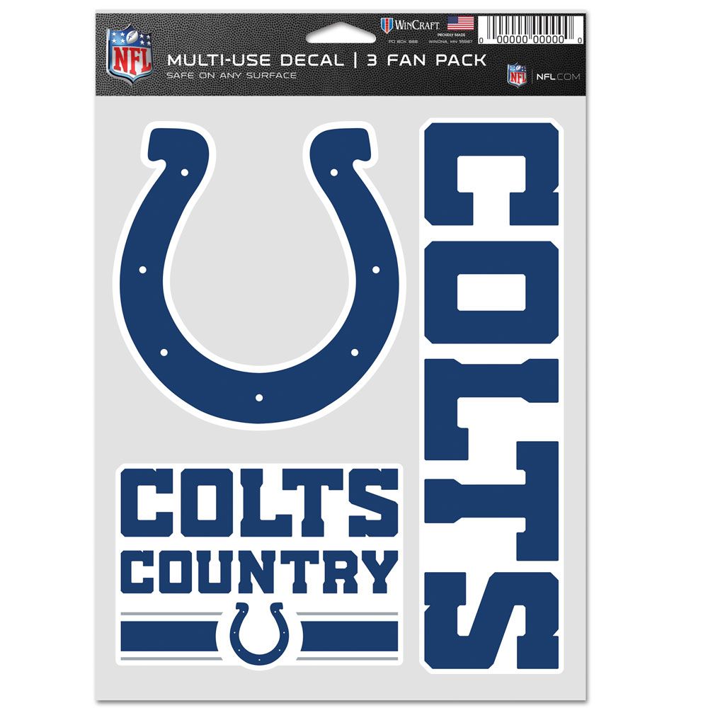 Indianapolis Colts 3 Fan Pack Decals – Auto License Plates Frames
