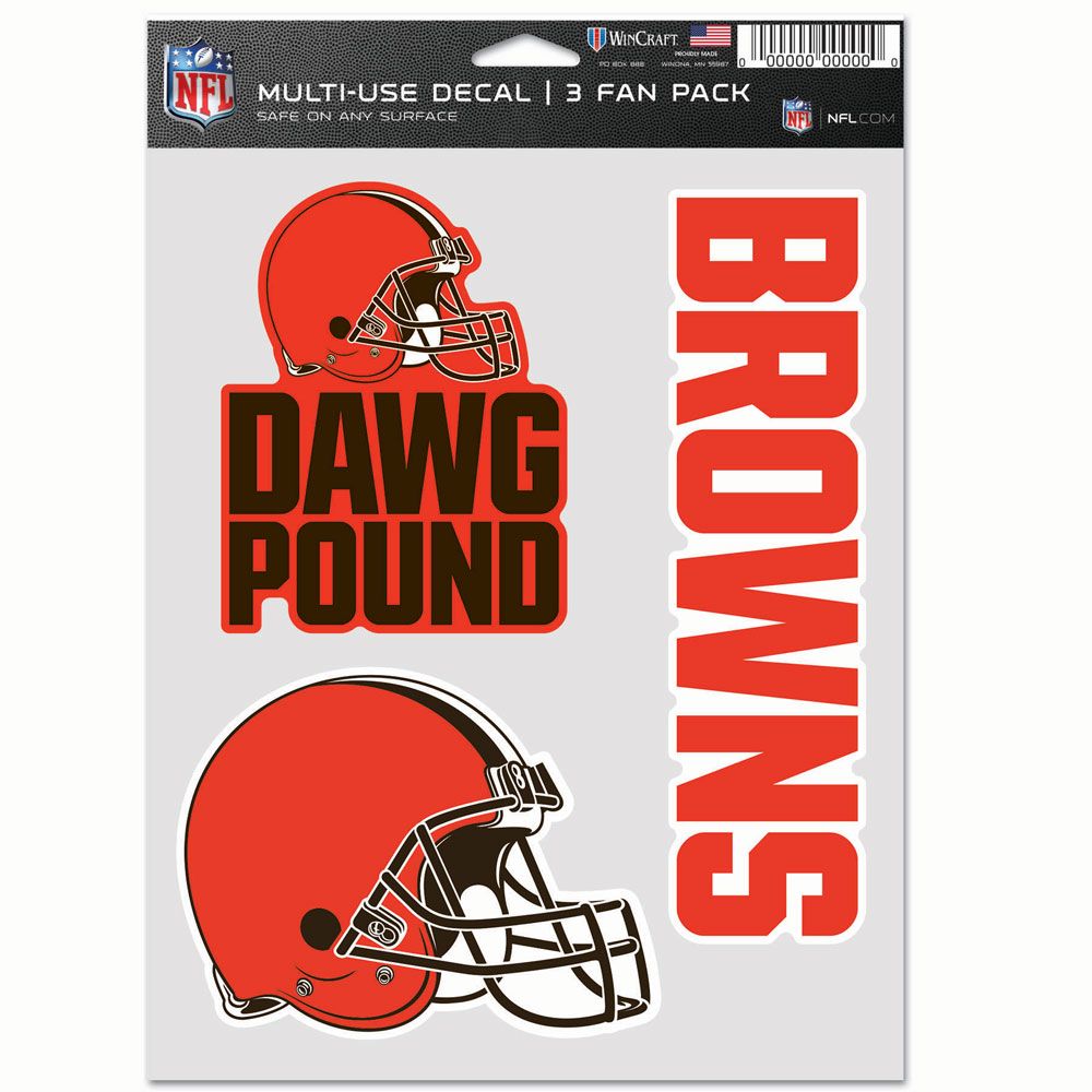 Cleveland Browns 3 Fan Pack Decals