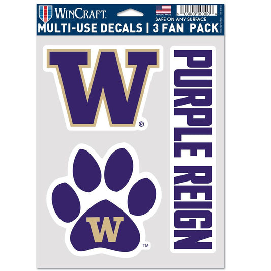 Washington Huskies 3 Fan Pack Decals