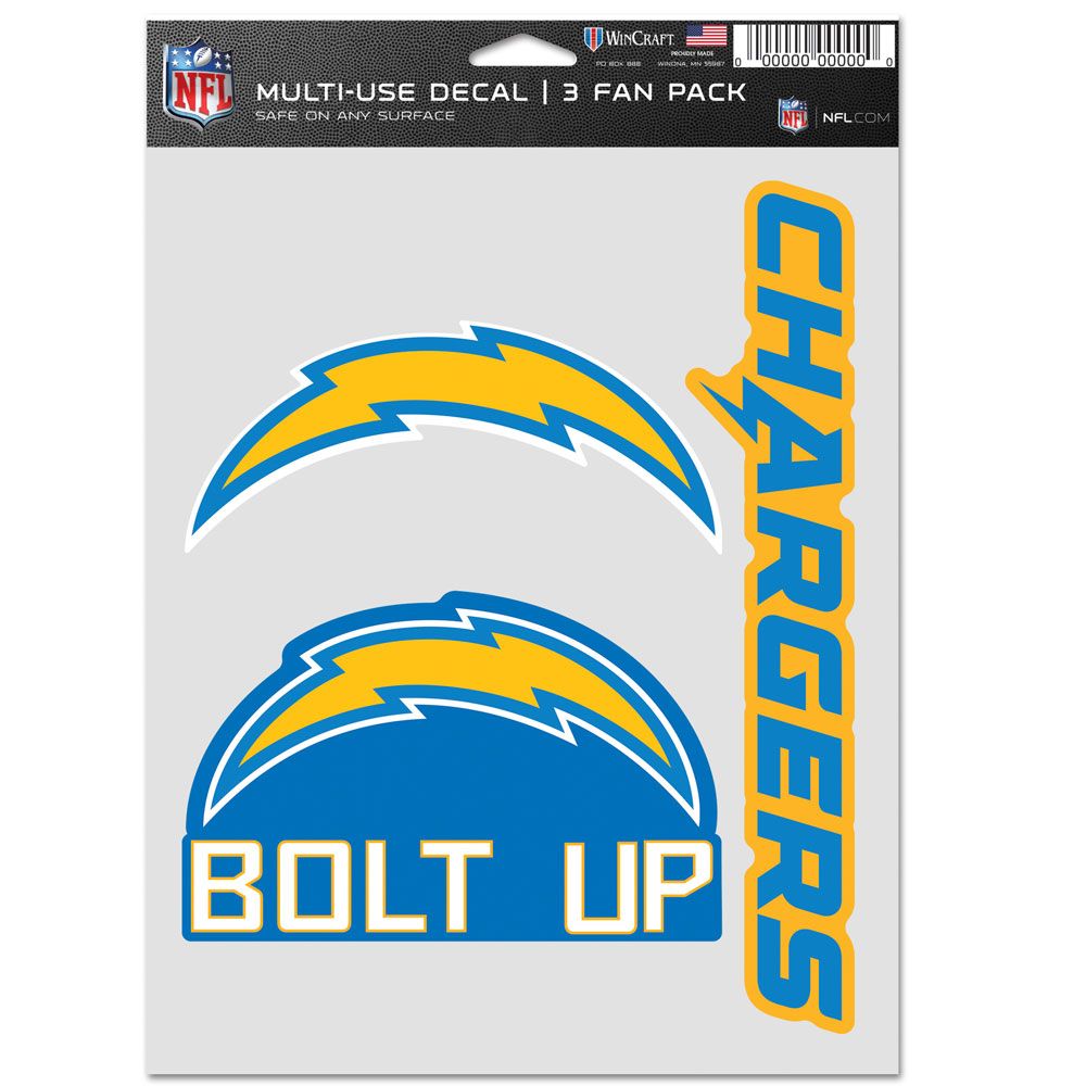 Los Angeles Chargers 3 Fan Pack Decals