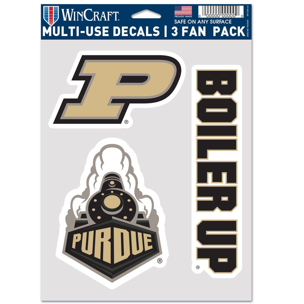 Purdue Boilermakers 3 Fan Pack Decals