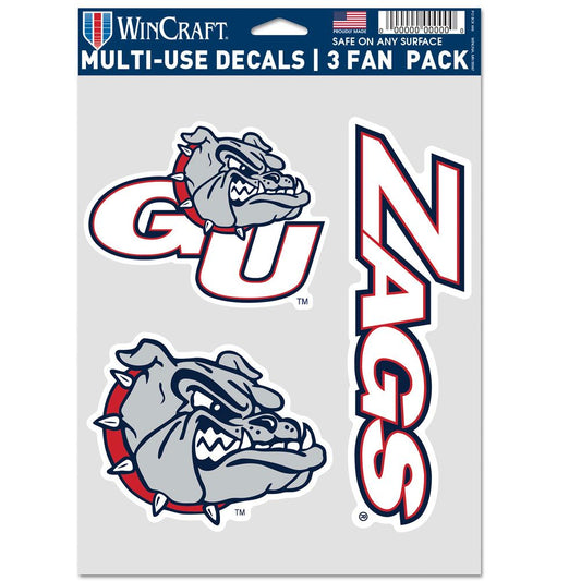 Gonzaga Bulldogs 3 Fan Pack Decals