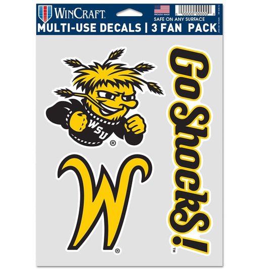 Wichita State Shockers 3 Fan Pack Decals