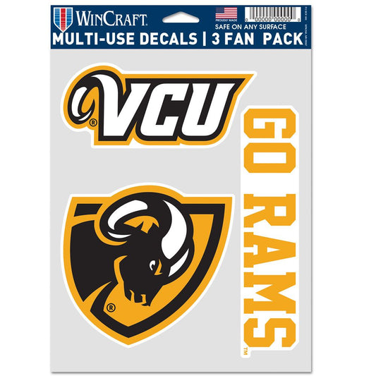 VCU Rams 3 Fan Pack Decals