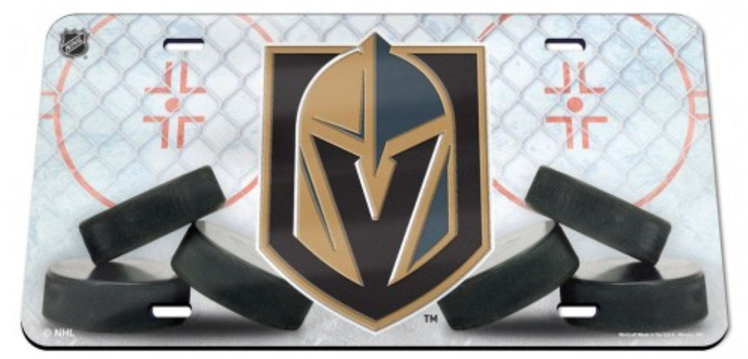 Vegas Golden Knights Crystal Mirror Laser License Plate