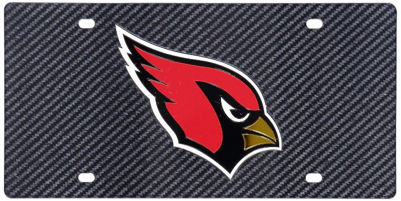 Arizona Cardinals Carbon Fiber Design Laser License Plate