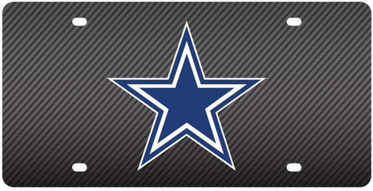 Dallas Cowboys Carbon Fiber Design Laser License Plate