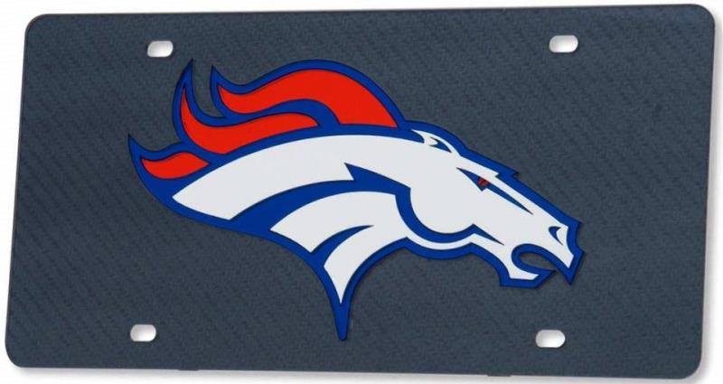 Denver Broncos Carbon Fiber Design Laser License Plate