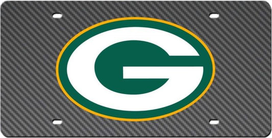 Green Bay Packers Carbon Fiber Design Laser License Plate