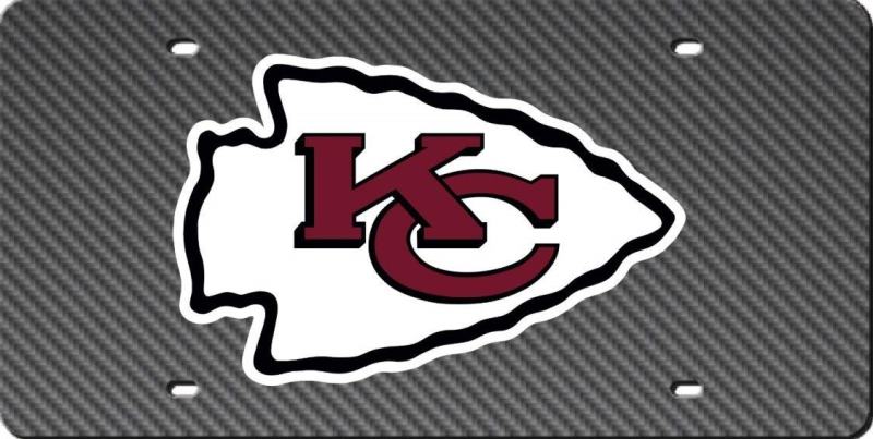 Kansas City Chiefs Carbon Fiber Design Laser License Plate