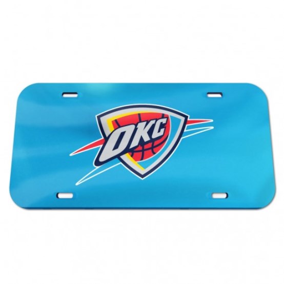 Oklahoma City Thunder Logo Blue Laser License Plate