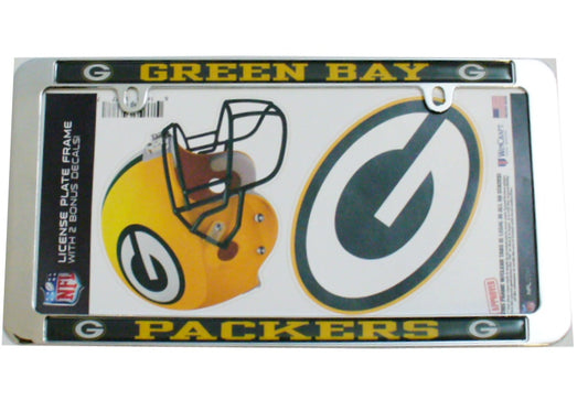 Green Bay Packers Thin Rim Value Chrome Frame w/Bonus Decals