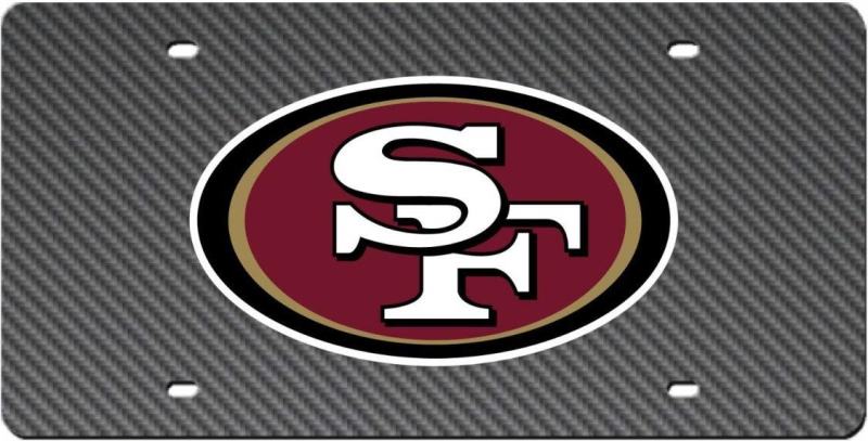 San Francisco 49ers Carbon Fiber Design Laser License Plate