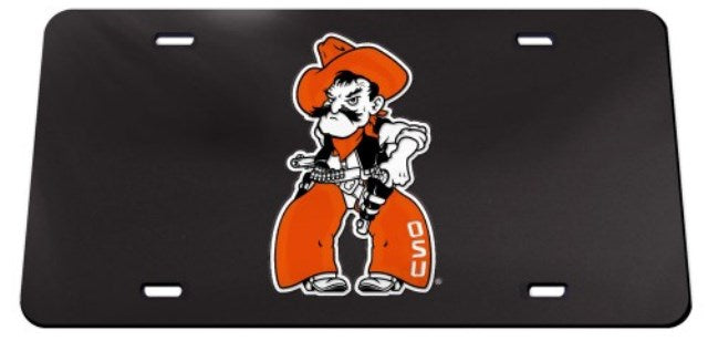 OSU Pistol Pete Black Laser License Plate