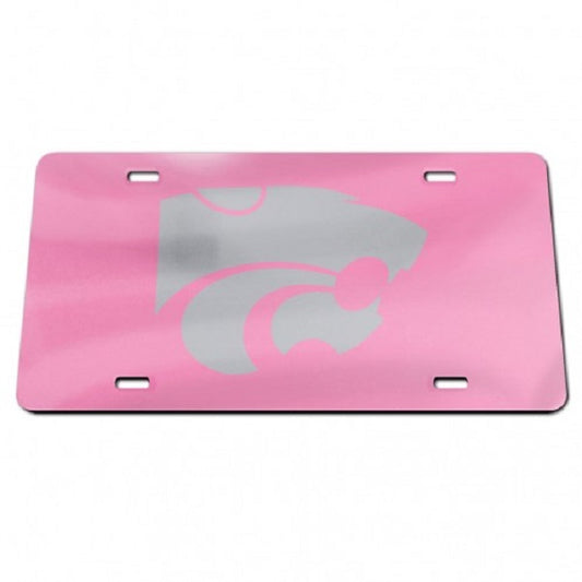 Kansas State Wildcats Pink Laser License Plate