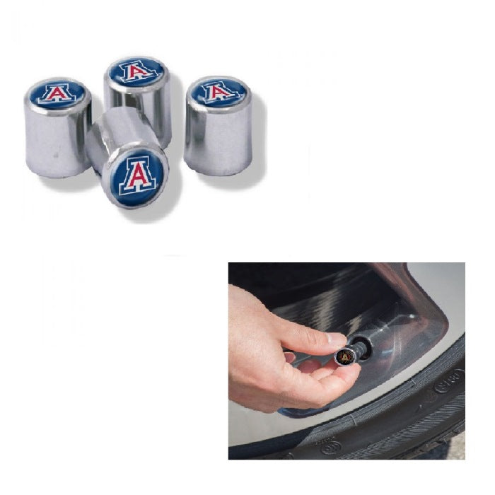 Arizona Wildcats Chrome Valve Stem Caps