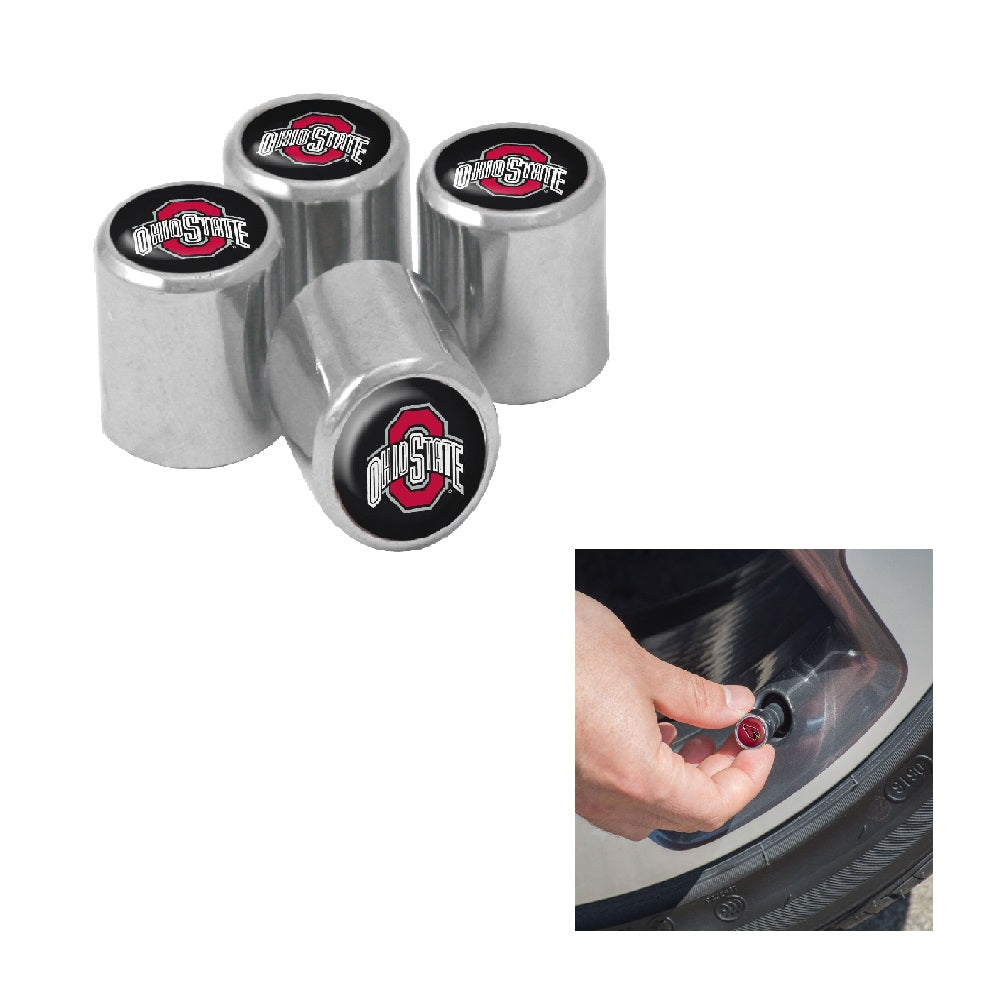 thumbnail image 2 of Ohio State Buckeyes Metal Tire Valve Stem Caps – Set Of 4, High Quality 2 of 6
