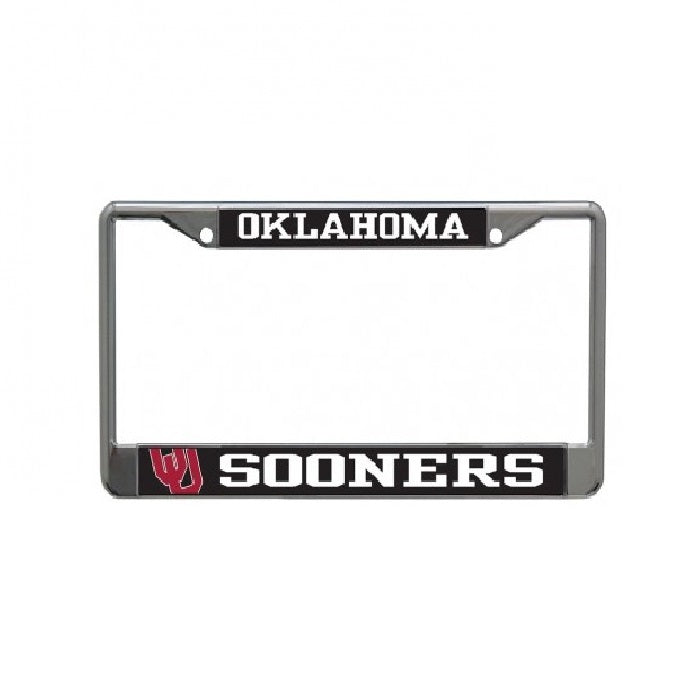 Oklahoma Sooners Black Laser Chrome License Plate Frame