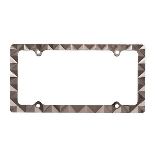 Triple Black Nickel Plated Diamond License Plate Frame