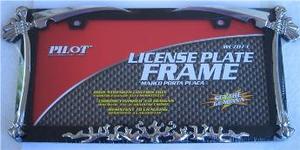 Chrome w/ Scythe and Bones License Frame