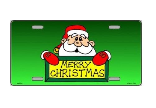 Merry Christmas Santa Metal License Plate