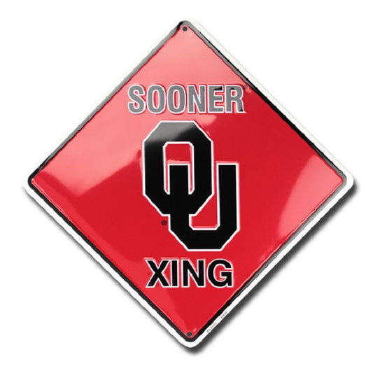 Oklahoma Sooners Xing Metal Parking Sign