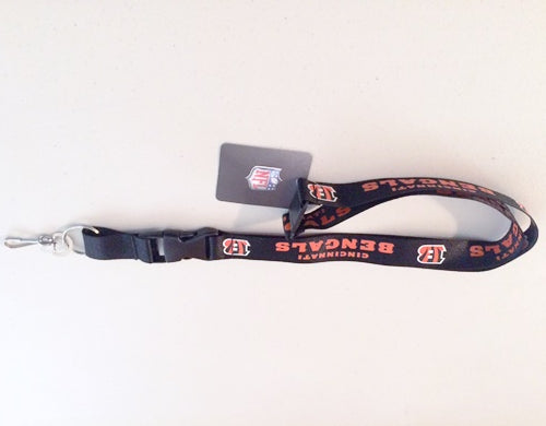 Cincinnati Bengals Black Lanyard With Safety Fastener