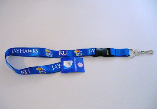 Kansas Jayhawks Blue Lanyard With Safety Fastener