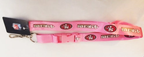 San Francisco 49ers Pink Lanyard With Safety Fastener