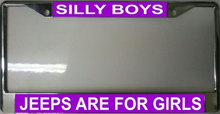 Silly Boys Jeeps Are For Girls Frame Purple