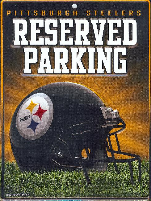 Pittsburgh Steelers Metal Reserved Parking Sign