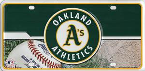 Oakland Athletics Metal License Plate
